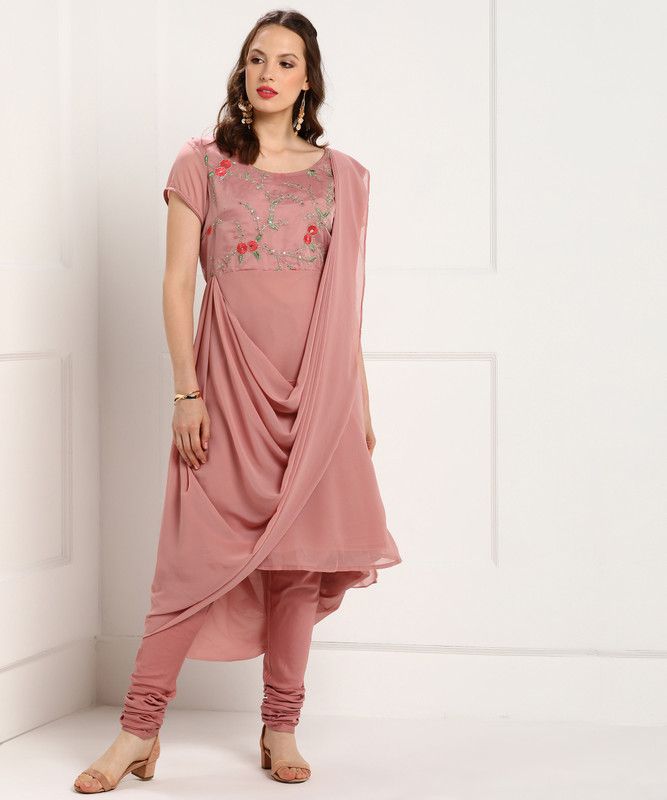 Embellished Kurta, Churidar & Dupatta Set