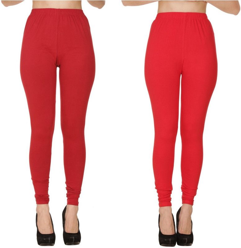 BuyNewTrend Churidar Ethnic Wear Legging  (Red, Maroon, Solid)