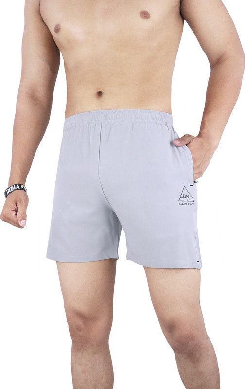 Solid Men Grey Gym Shorts, Sports Shorts