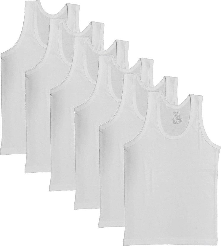 Vest For Baby Boys Hosiery  (White, Pack of 6)