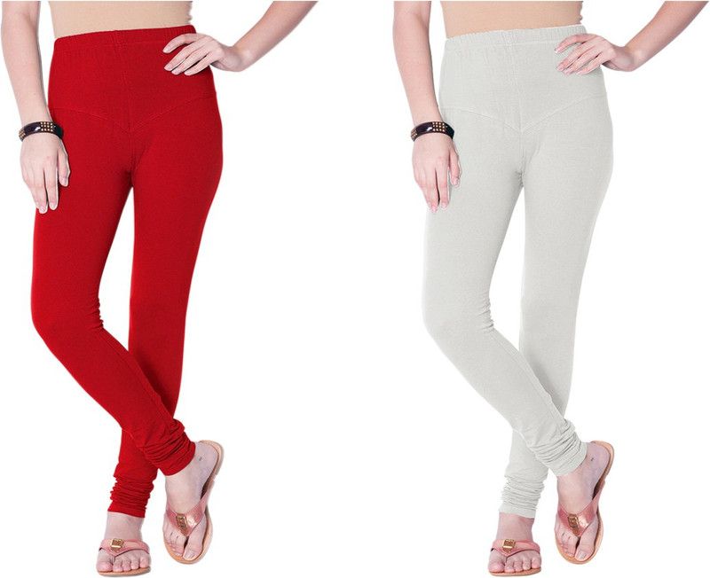 SP Weella Churidar Western Wear Legging  (Red, Grey, Solid)
