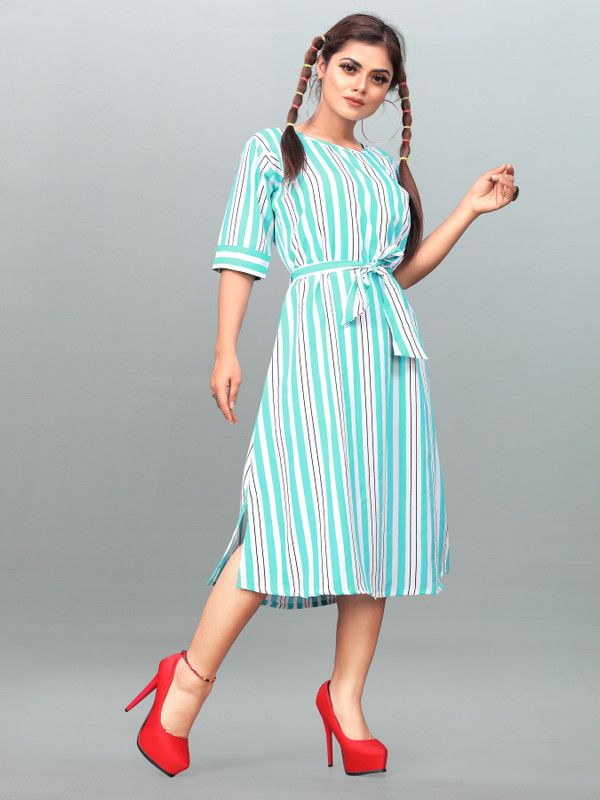 Women Skater Light Blue Dress