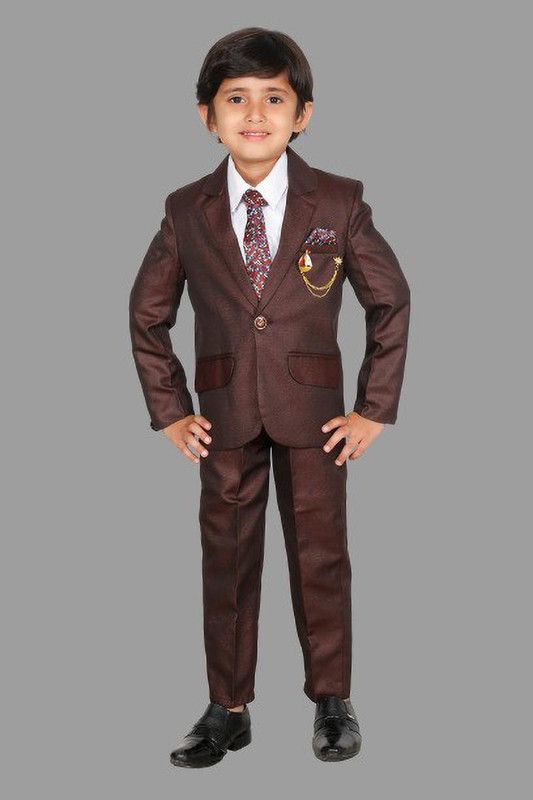 Boys Party(Festive) Coat Trouser  (Maroon)