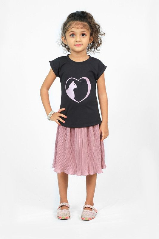 Girls Solid Cotton Blend T Shirt  (Multicolor, Pack of 1)