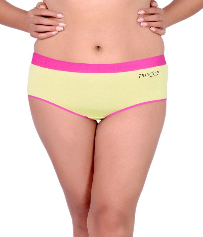 Women Hipster Yellow, Pink Panty