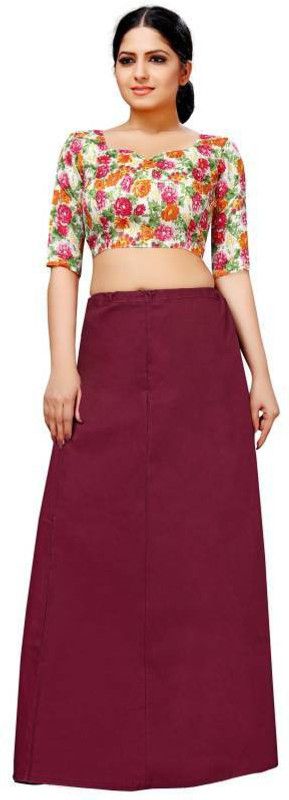 AYUMI Flared Saree Shapewear Brown (B) Pure Cotton Petticoat  (Free)