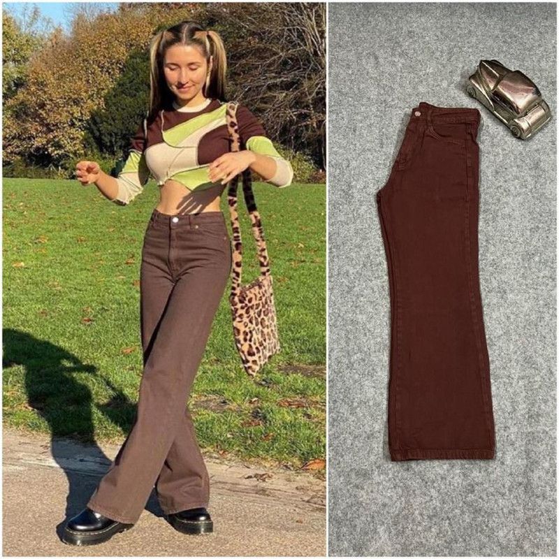 Women Regular High Rise Brown Jeans