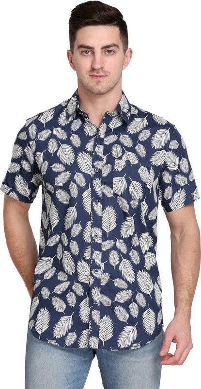 Boys Floral Print Casual Blue, White Shirt