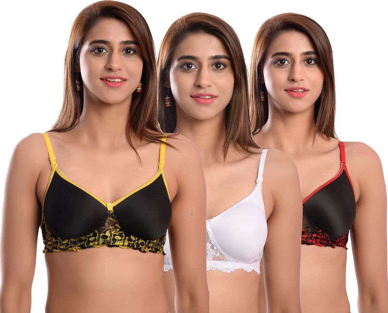 Pack of 3 Women Maternity/Nursing Lightly Padded Bra  (Multicolor)