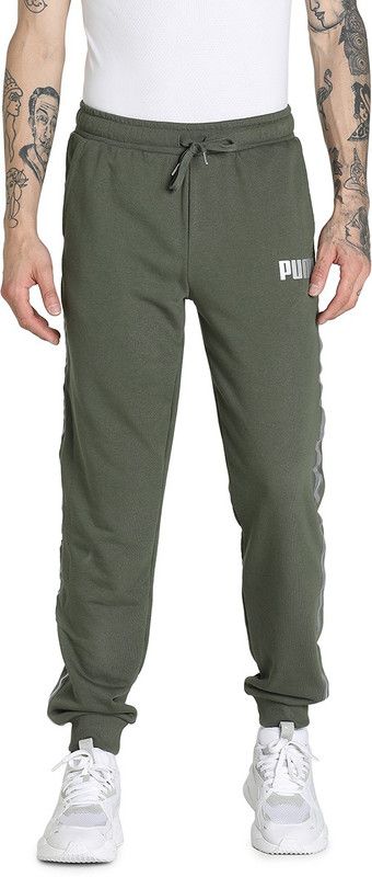 METALLIC NIGHTS Tape Sweatp Men Printed Green Track Pants