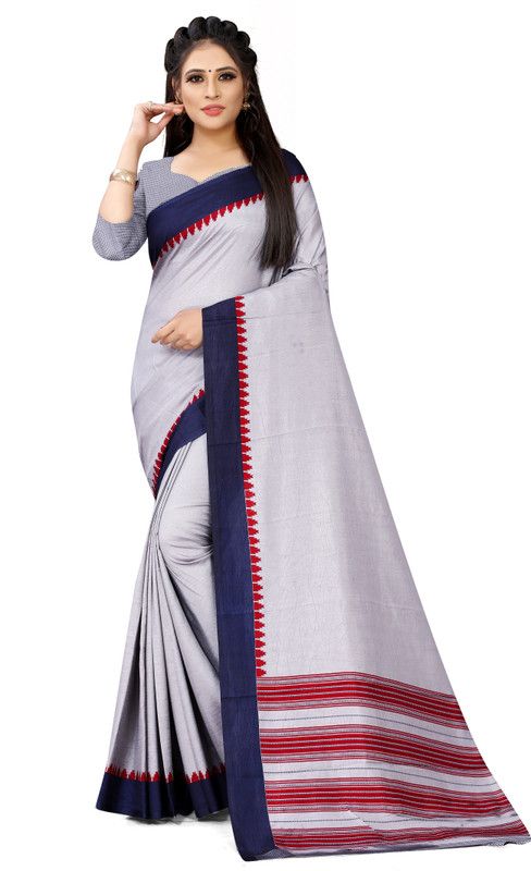 Striped Fashion Art Silk Saree  (Blue)