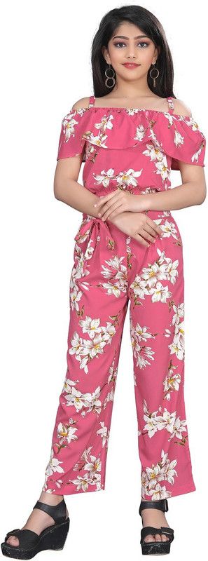 Girls Daisy Casual Top Trouser  (Pink)