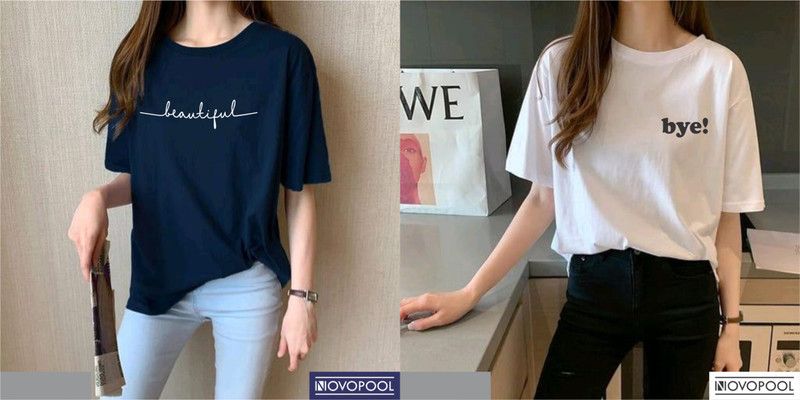 Printed Women Blue, White T-Shirt  (Pack of 2)