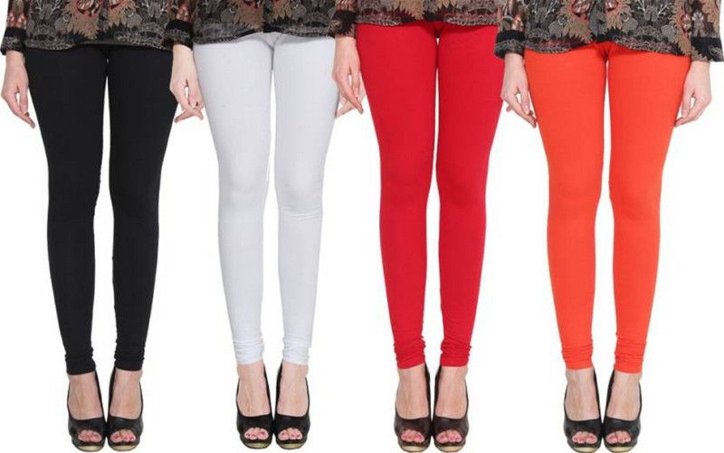 Amitgroup Churidar Western Wear Legging  (Red, White, Black, Beige, Solid)