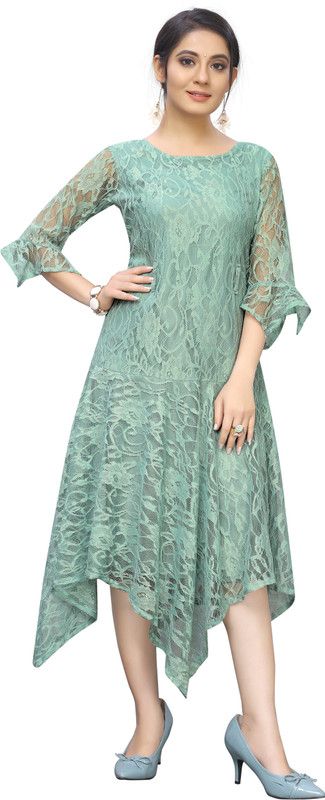 Women High Low Light Blue Dress