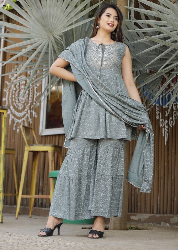 Women Sharara and Palazzo Set Viscose Rayon