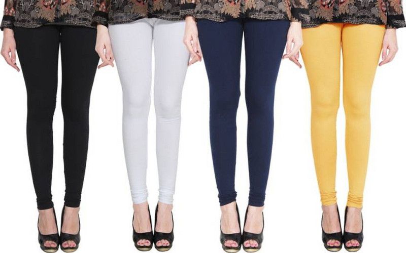 Amitgroup Churidar Western Wear Legging  (White, Blue, Black, Yellow, Solid)