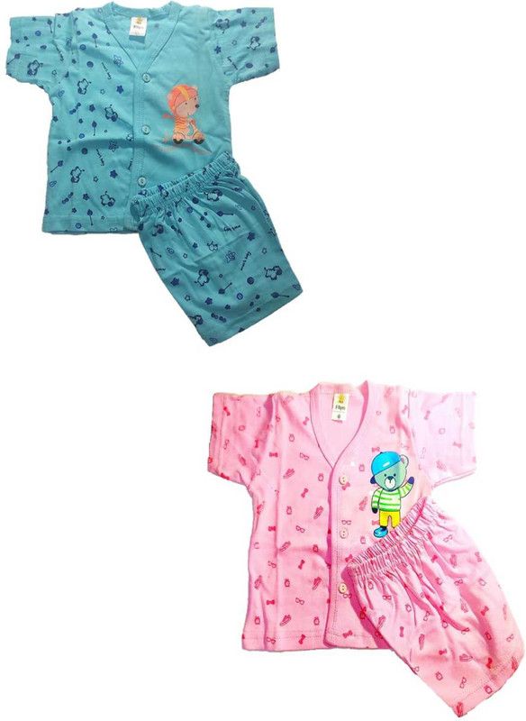 Baby Boys & Baby Girls Casual Shirt Shorts  (Blue)
