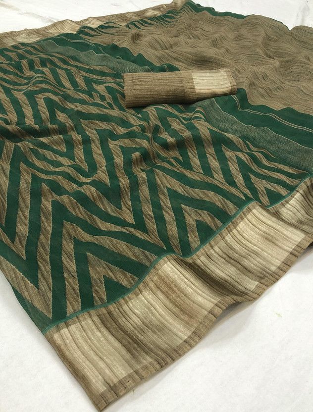 Striped Daily Wear Cotton Linen Saree  (Multicolor)