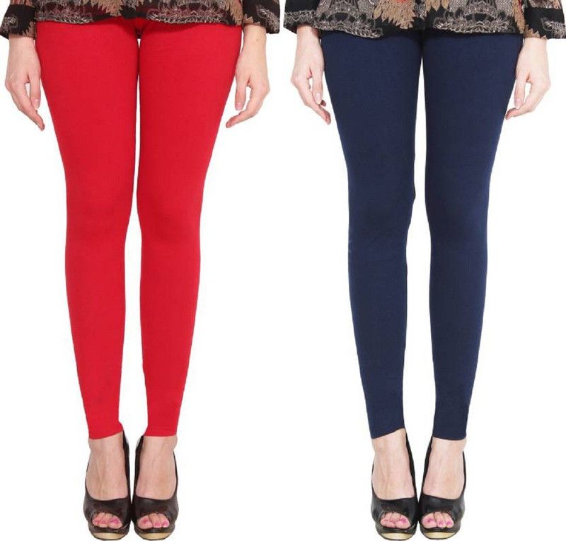 Amitgroup Ankle Length Western Wear Legging  (Dark Blue, Red, Solid)