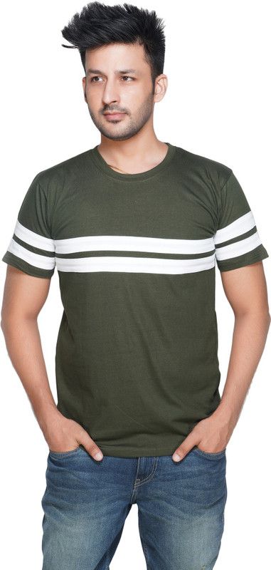 Color Block Men Green T-Shirt