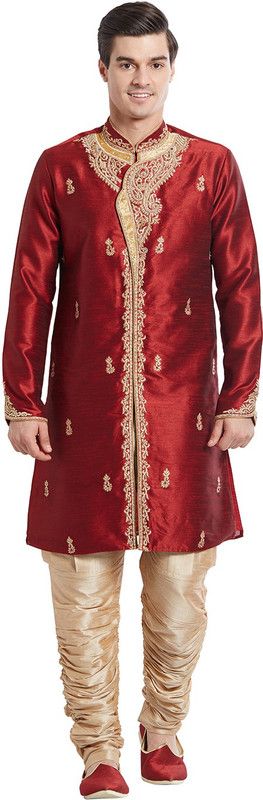 Men Pure Silk Kurta and Pyjama Set