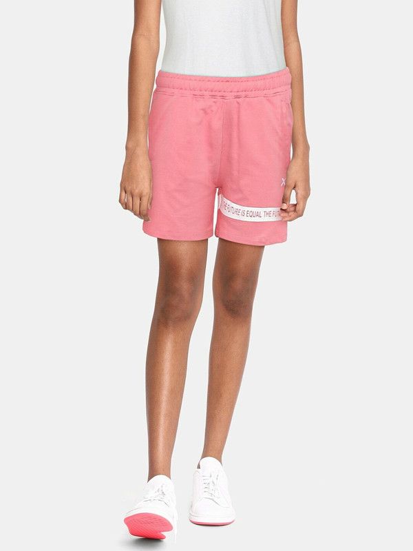 Short For Girls Casual Striped Pure Cotton  (Pink, Pack of 1)