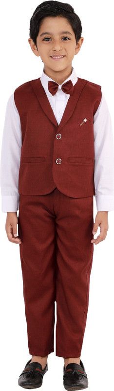 Boys Party(Festive) Dress Waistcoat  (Maroon)