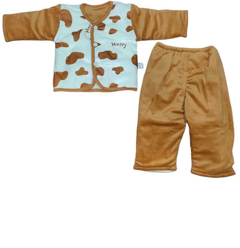 Baby Boys & Baby Girls Casual Top Pant  (Brown)