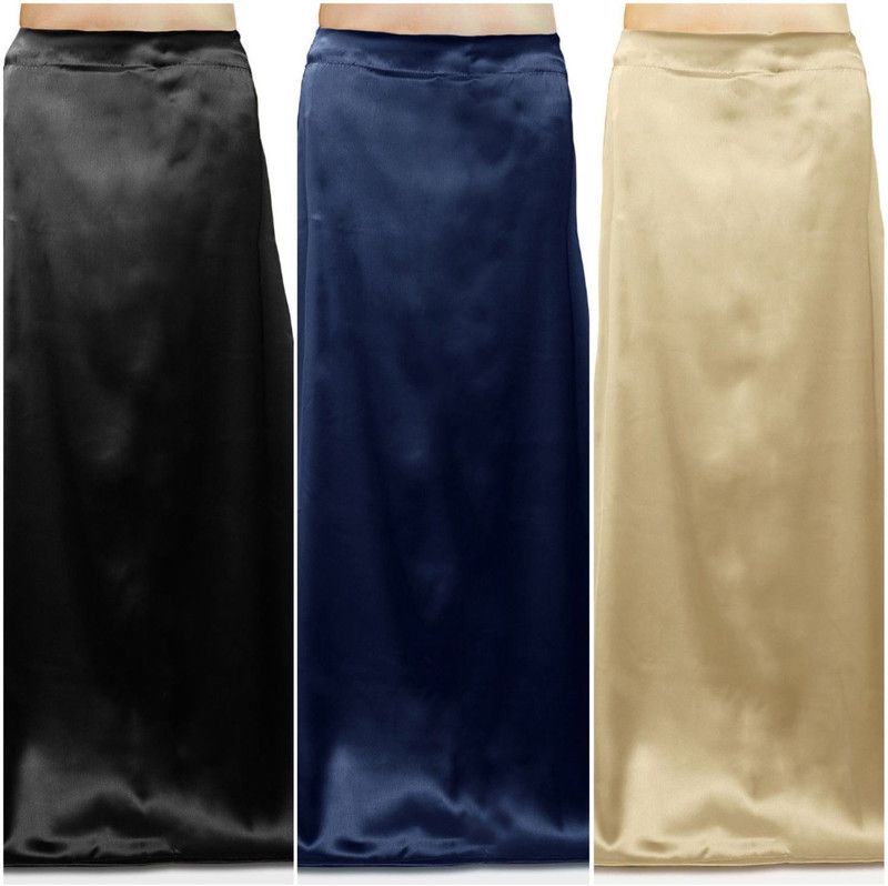 YMS COMBOOF3SATINPETTICOATS Poly Satin Petticoat  (L)