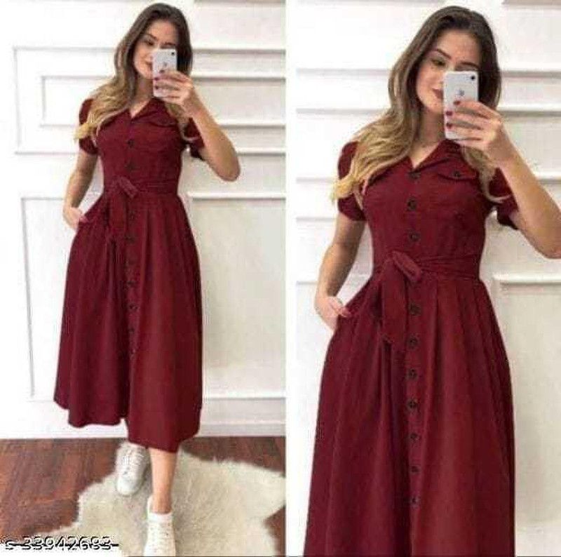 Women Applique Viscose Rayon A-line Kurta  (Maroon)
