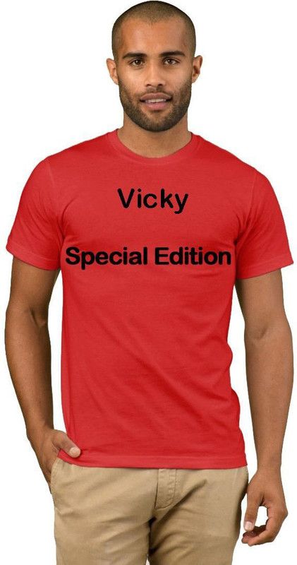 Vicky College Youth Special Edition 26 Men Printed Round Neck Cotton Blend Red T-Shirt