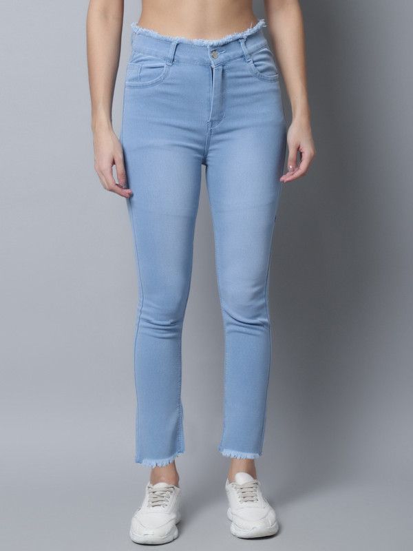 Women Skinny High Rise Light Blue Jeans