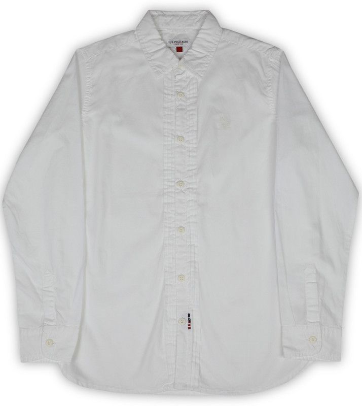 Boys Regular Fit Solid Slim Collar Casual Shirt