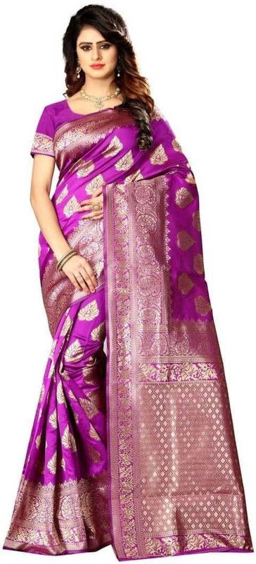 Fashion Cotton Blend Saree  (Pink)