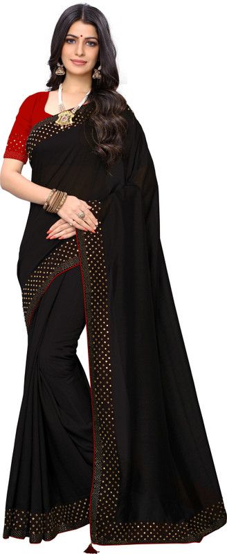 Self Design Daily Wear Pure Silk Saree  (Black)