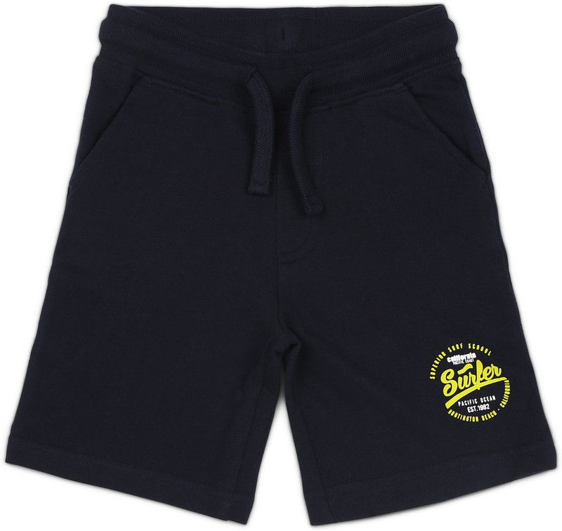 Short For Boys Casual Self Design Cotton Blend  (Dark Blue, Pack of 1)
