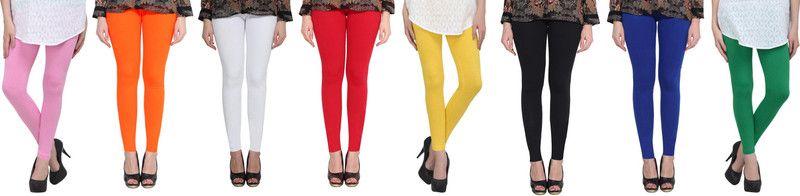 KEX Ankle Length Western Wear Legging  (Red, White, Green, Blue, Pink, Black, Orange, Yellow, Solid)
