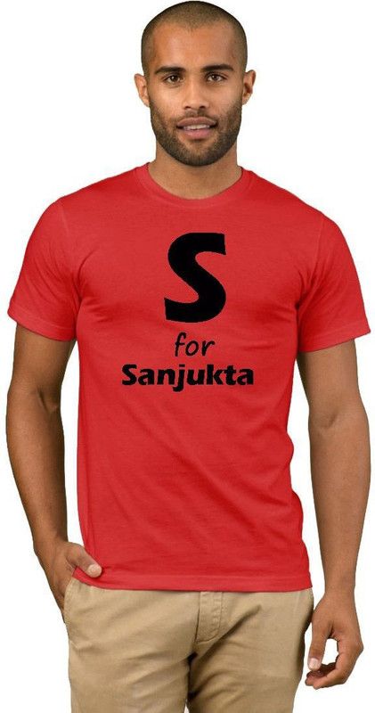 Sanjukta College Fashion 30 Men Printed Round Neck Cotton Blend Red T-Shirt