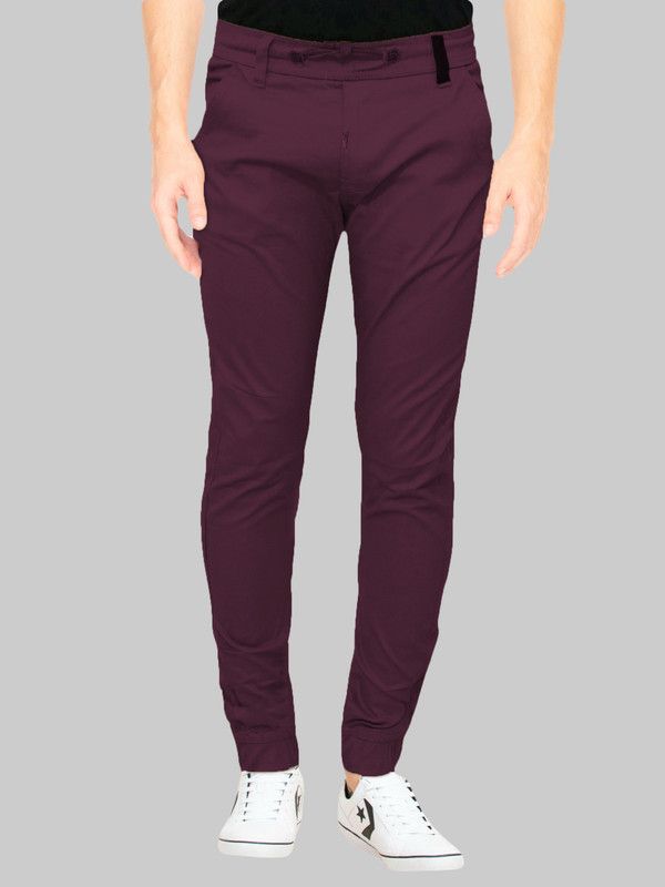 Men Regular Mid Rise Purple Jeans