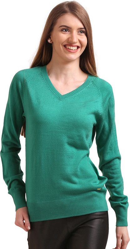MODA ELEMENTI V-neck Solid Women Pullover
