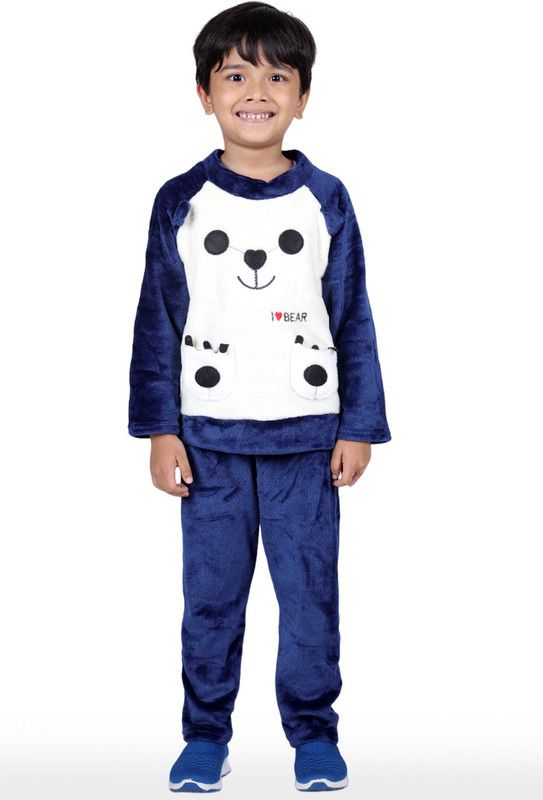 Boys & Girls Casual Sweatshirt Sweatpant  (Blue)