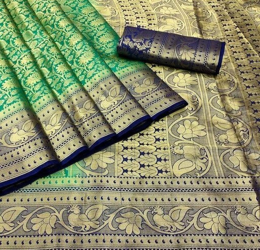 Self Design Bollywood Pure Silk Saree  (Multicolor)