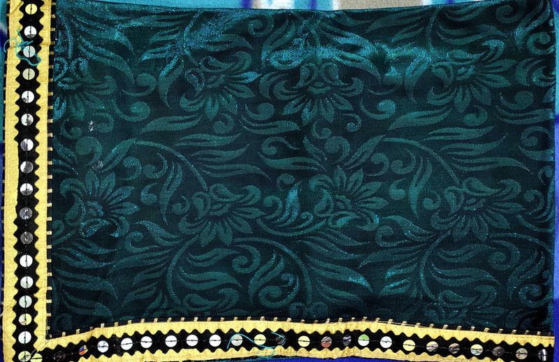 Embellished Bollywood Net, Lycra Blend Saree  (Green)