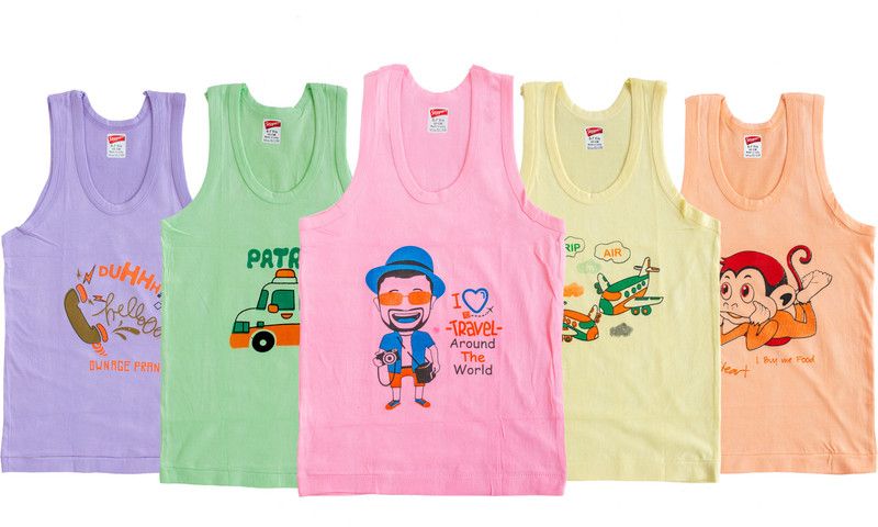 Vest For Boys Cotton  (Multicolor, Pack of 5)