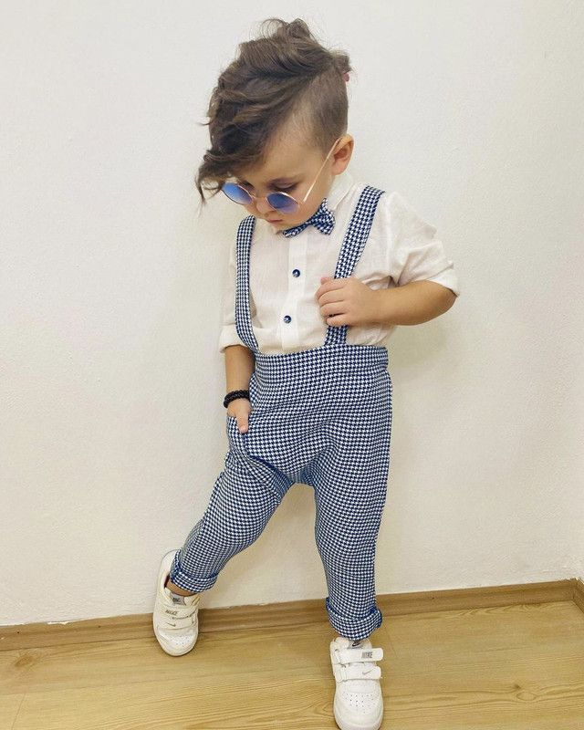 Brahmani Creation Baby Boys Party(Festive) Shirt Dungaree  (Dark Blue)