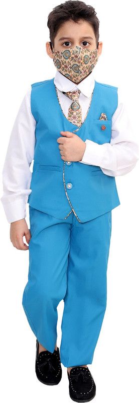 Boys Party(Festive) Trouser Shirt  (Light Blue)