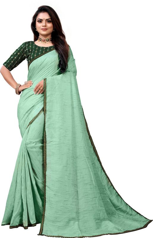 Self Design Daily Wear Silk Blend Saree  (Light Green)