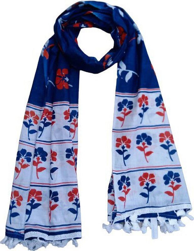 Pure Cotton Printed Multicolor, Blue Women Dupatta