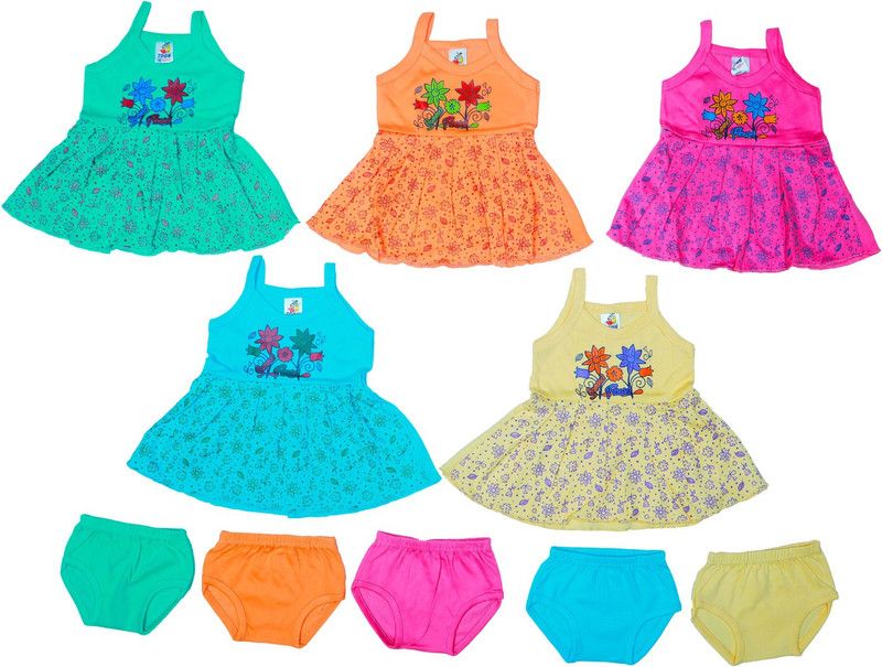 Baby Girls Party(Festive) Top Panty  (Multicolor)